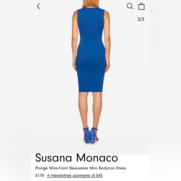 Revolve Susana Monaco Plunge Wire-Front Sleeveless mini Bodycon Dress - Picture 2 of 6